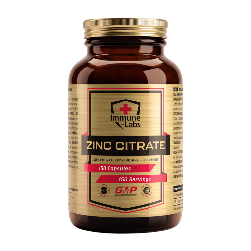 dietary supplement, zinc citrate, capsules, supplement bottle, gold label