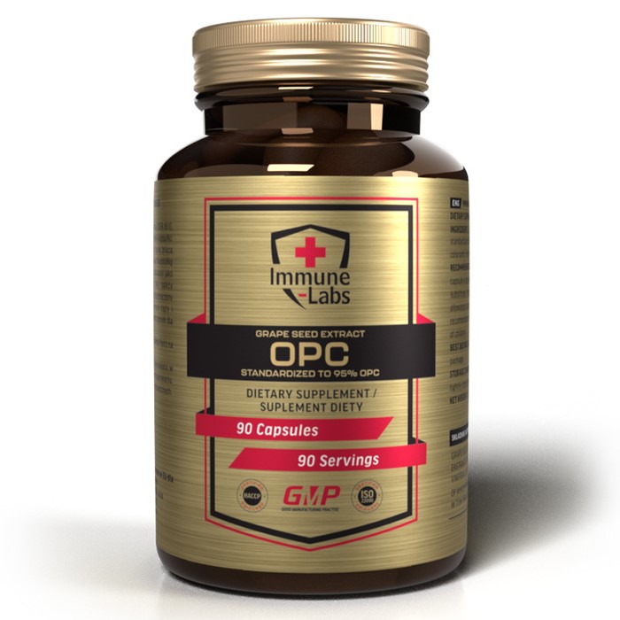 Immune Labs Grape Seed Extract OPC 400mg 95% - 90 Caps