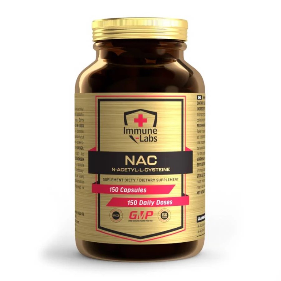 capsules, dietary supplement, NAC, N-acetyl-L-cysteine, gold bottle