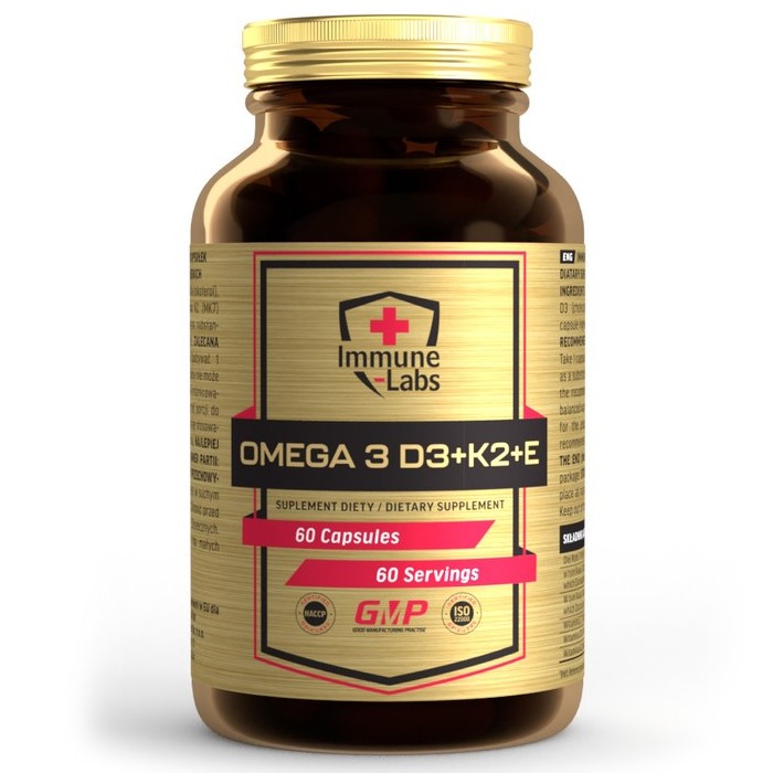 Immune Labs Omega 3 D3+K2+E - 60 Softgels