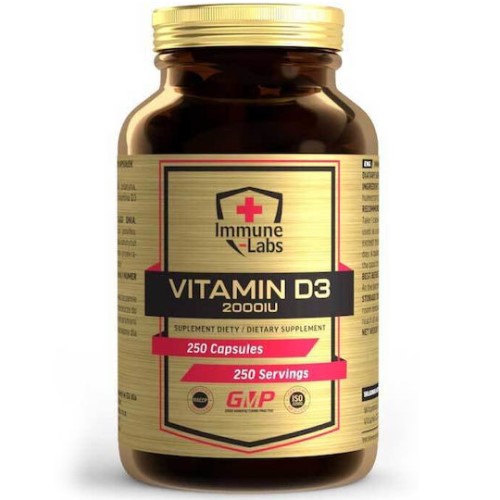 vitamin D3, 250 capsules, dietary supplement, bottle, gold bottle