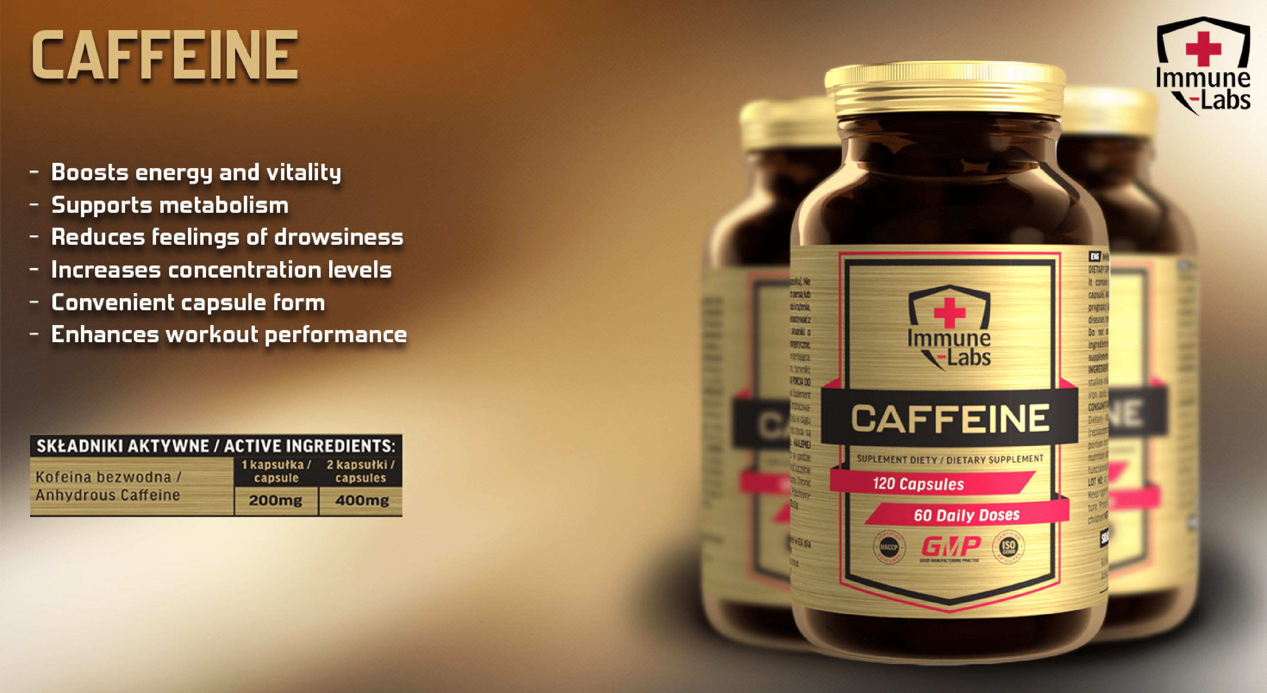 Immune Labs Caffeine - 120 Caps