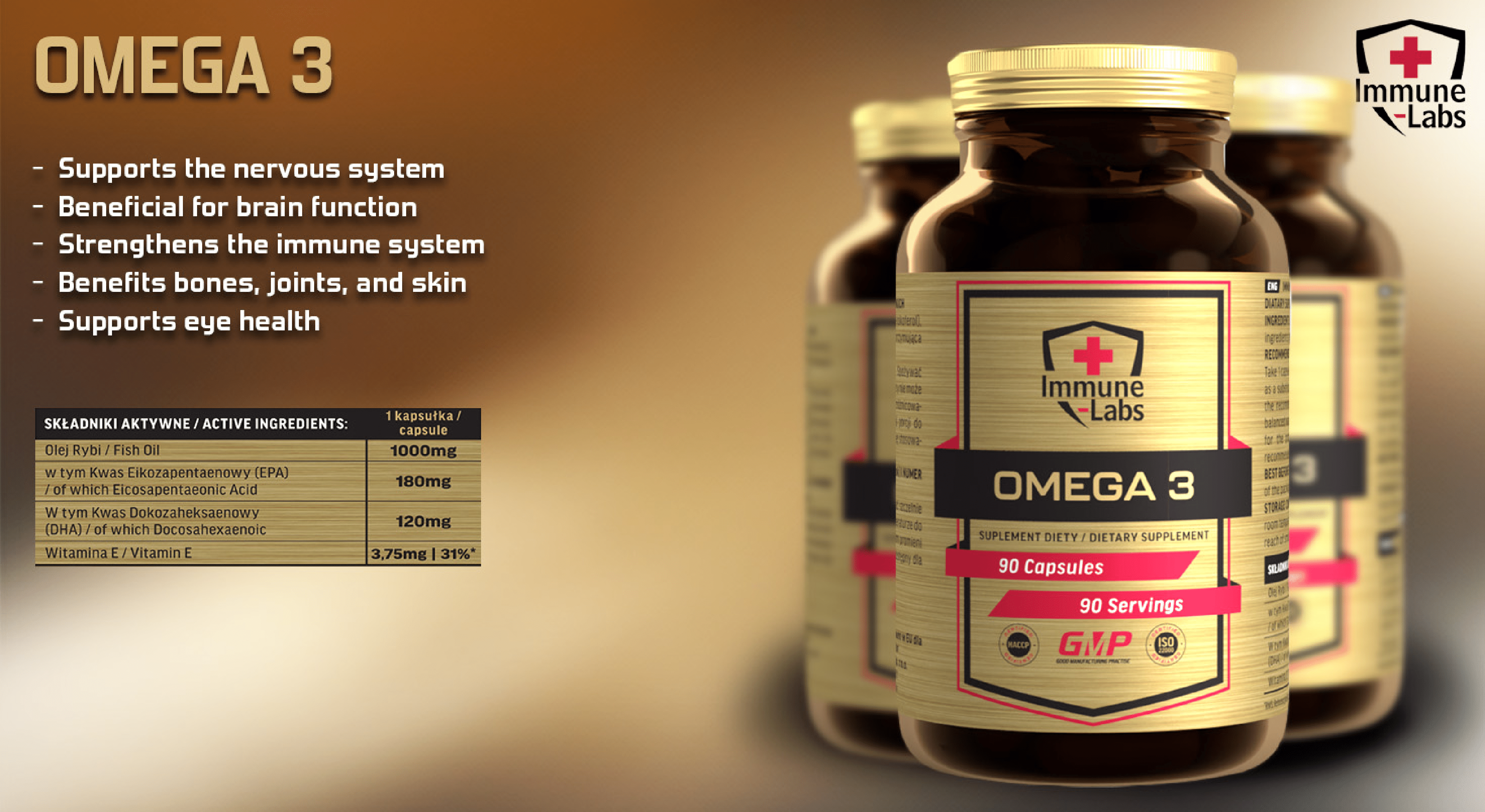 Immune Labs Omega 3 - 90 Caps