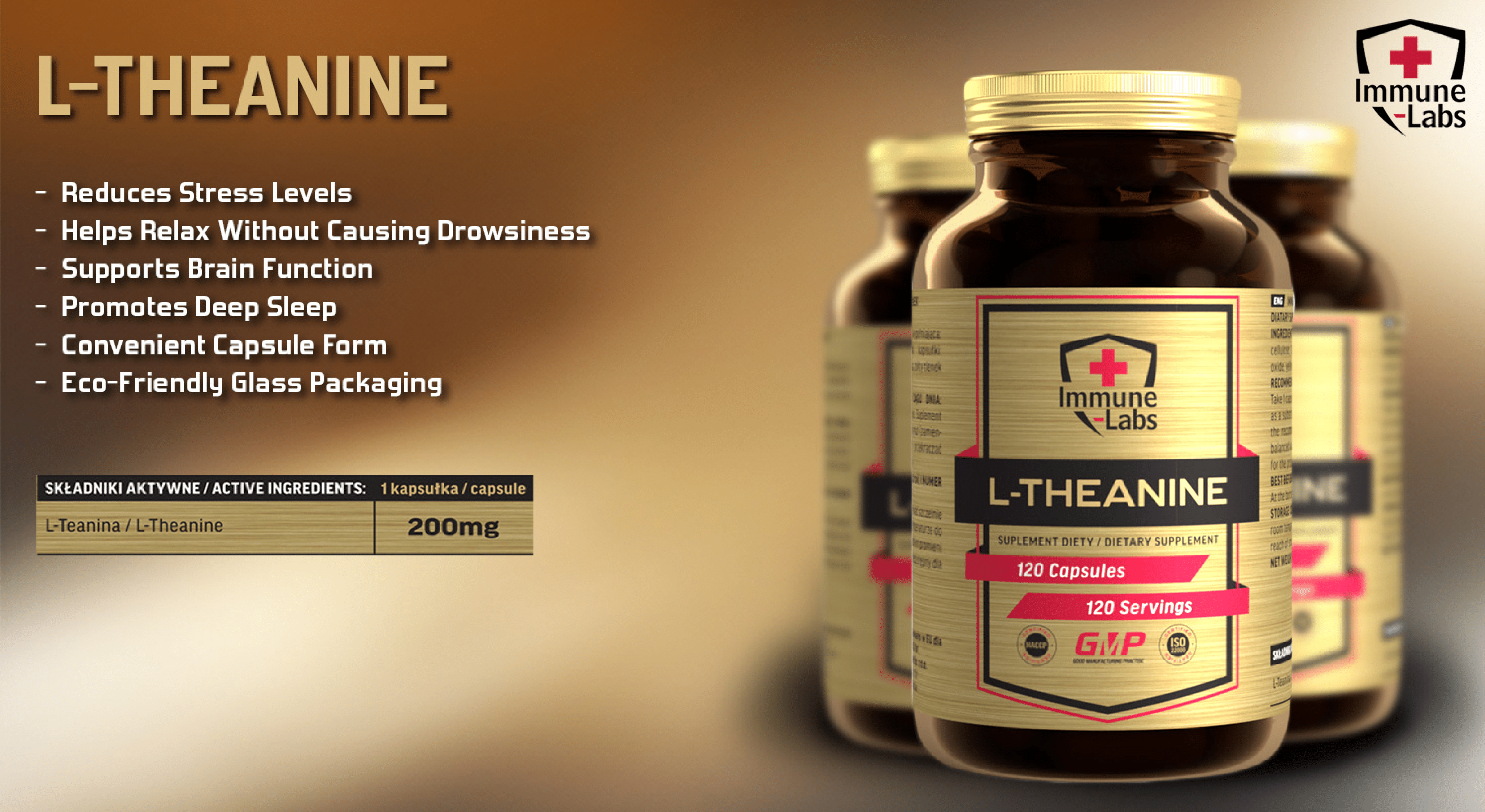 Immune Labs L-Theanine 200mg - 120 Caps