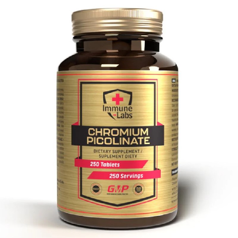 dietary supplement, tablet bottle, chromium picolinate, gold bottle, 250 tablets