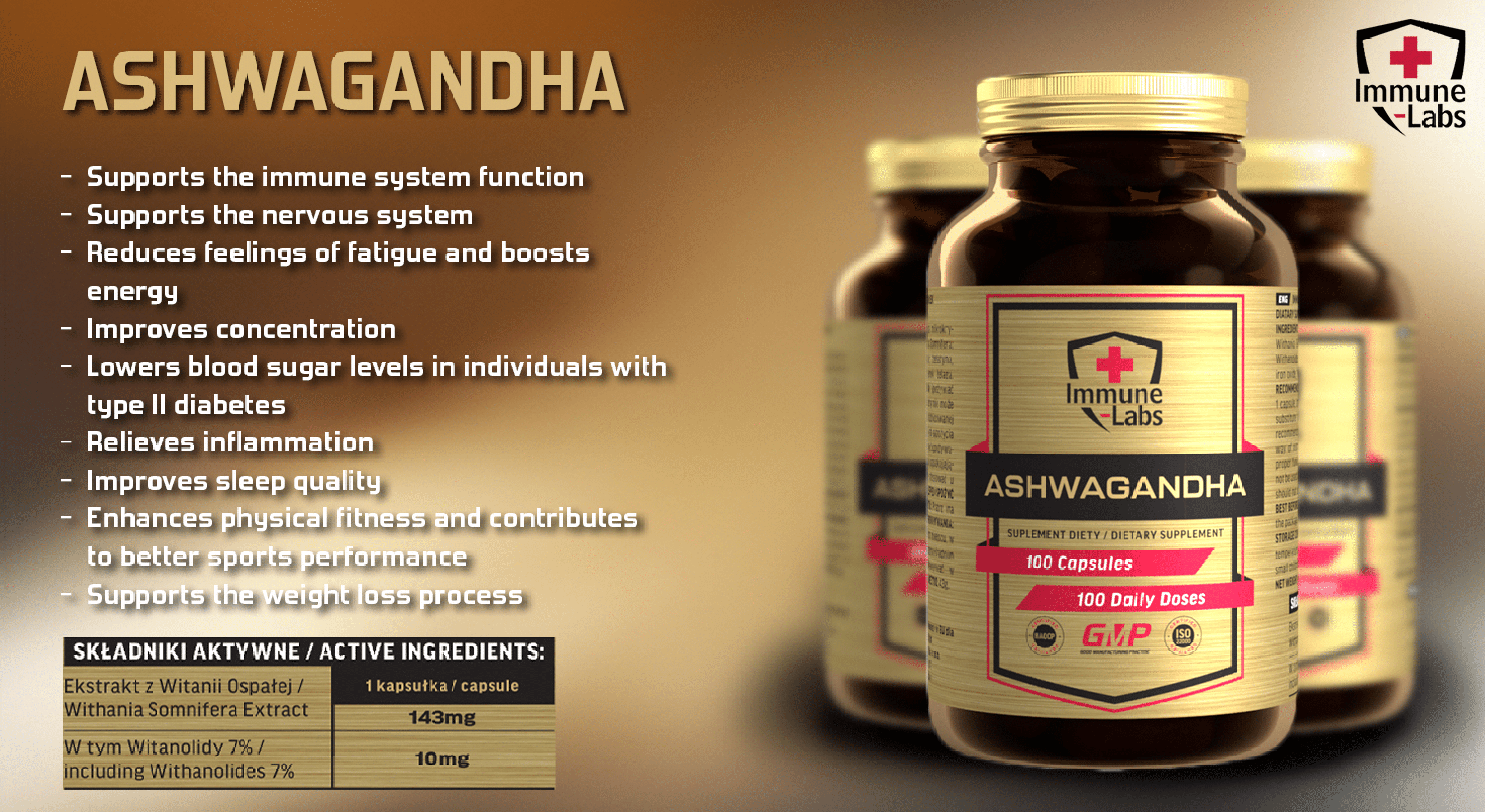 Immune Labs Ashwagandha - 100 Caps